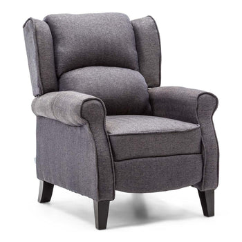 Trista Reclining Chair Bed - Herringbone Blue